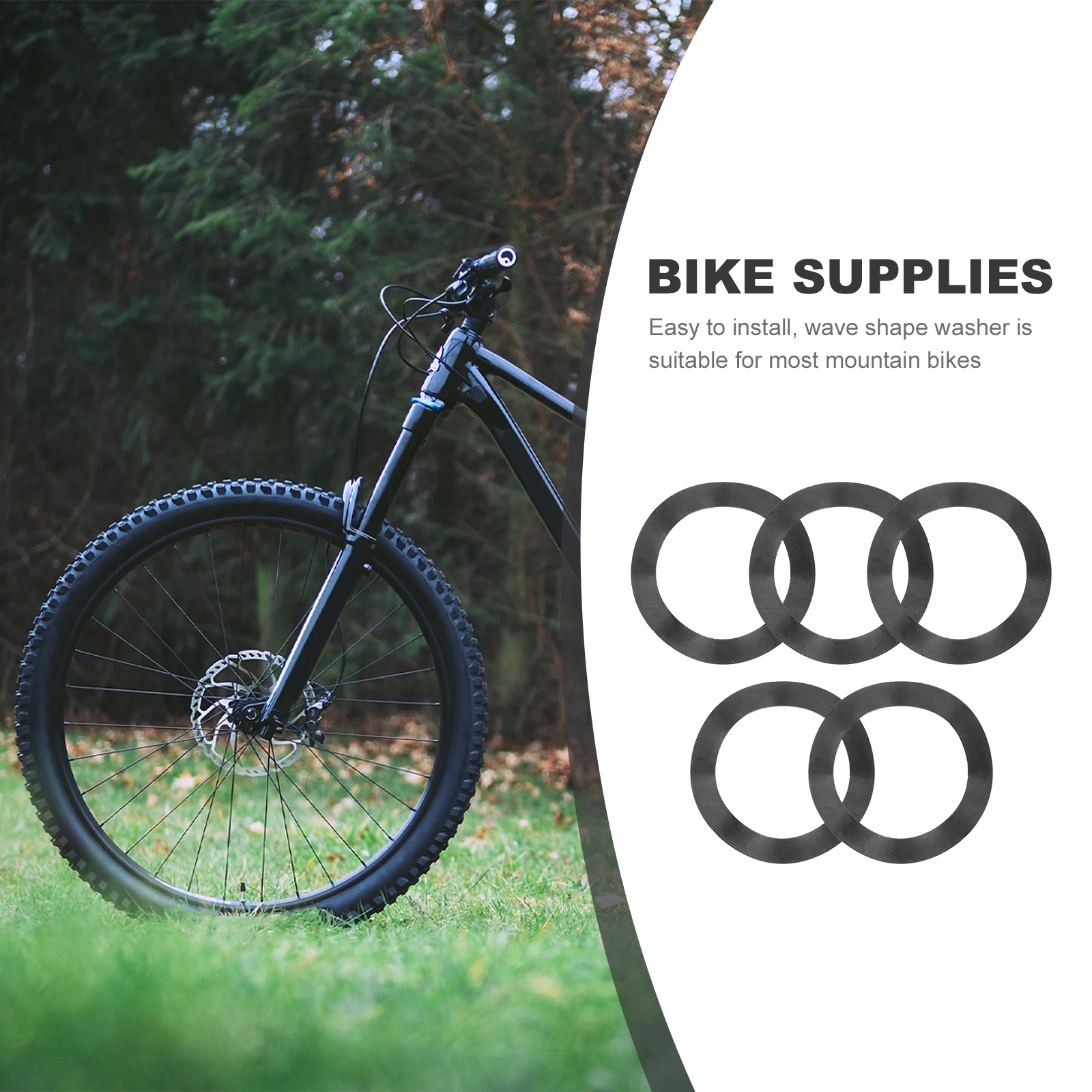 

5pcs Stainless Steel Crankset Axle Washer Mountain Bike Durable Metal Bike Chainset Core Gasket Repair Part Accessories