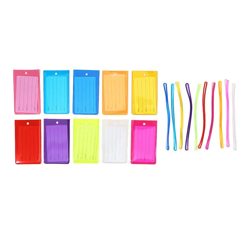 10/20PCS Etichetta per bagagli Spedizione d'imbarco PVC Etichette per bagagli Accessorio da viaggio Donna Uomo Valigia ID Indirizzo Nome Titolare Etichetta per borsa