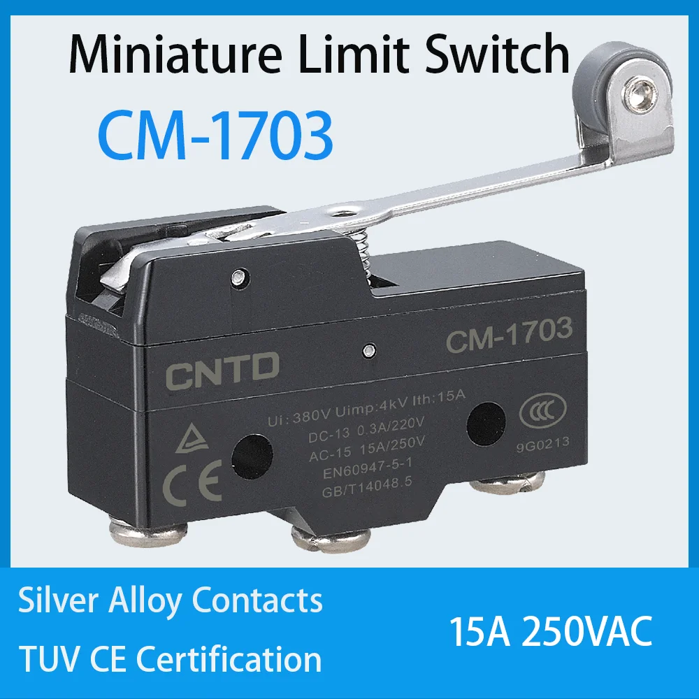 CNTD CM-1703 CM-1703K CM-1703N Micro Switch Limit Switch Travel Switch Self-Resetting Long Handle Roller Snap Action Electrical