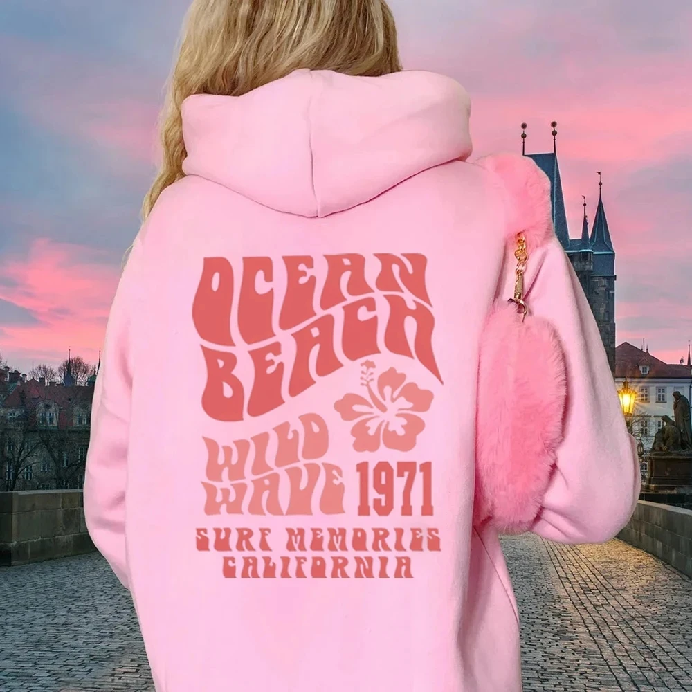 Ocean Beach Hoodie Aesthetic Hoodie Tumblr Sweatshirt CA Surf Tee Trendy Oversized Hoodie Coconut Hoodie Unisex Aesthetic Tops