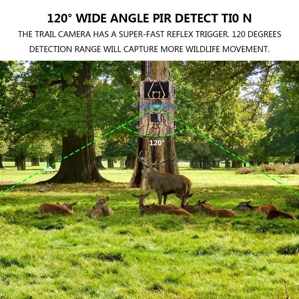 

Водонепроницаемая Wi-Fi камера 8K PR801W 60 МП с поддержкой просмотра через приложение для охоты на животных на открытом воздухе, ночного видения и мониторинга ферм