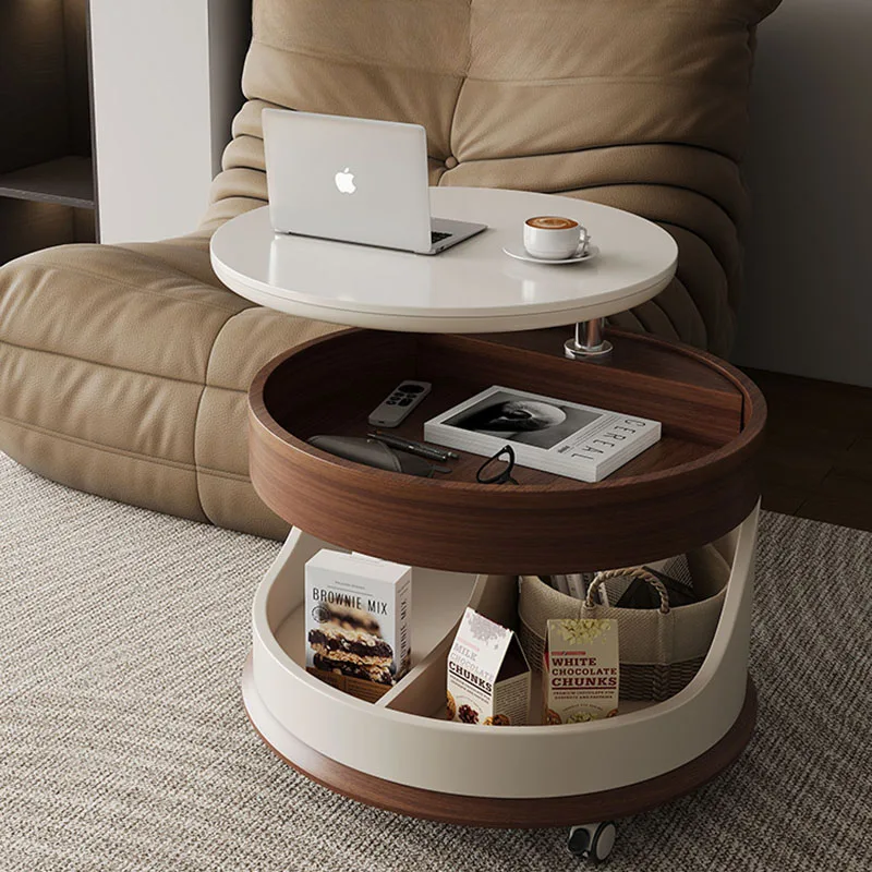 Bedside Center Coffee Table Mobile Small Special Luxury Wood Round Coffee Table Design Tavolo Soggiorno Living Room Furniture