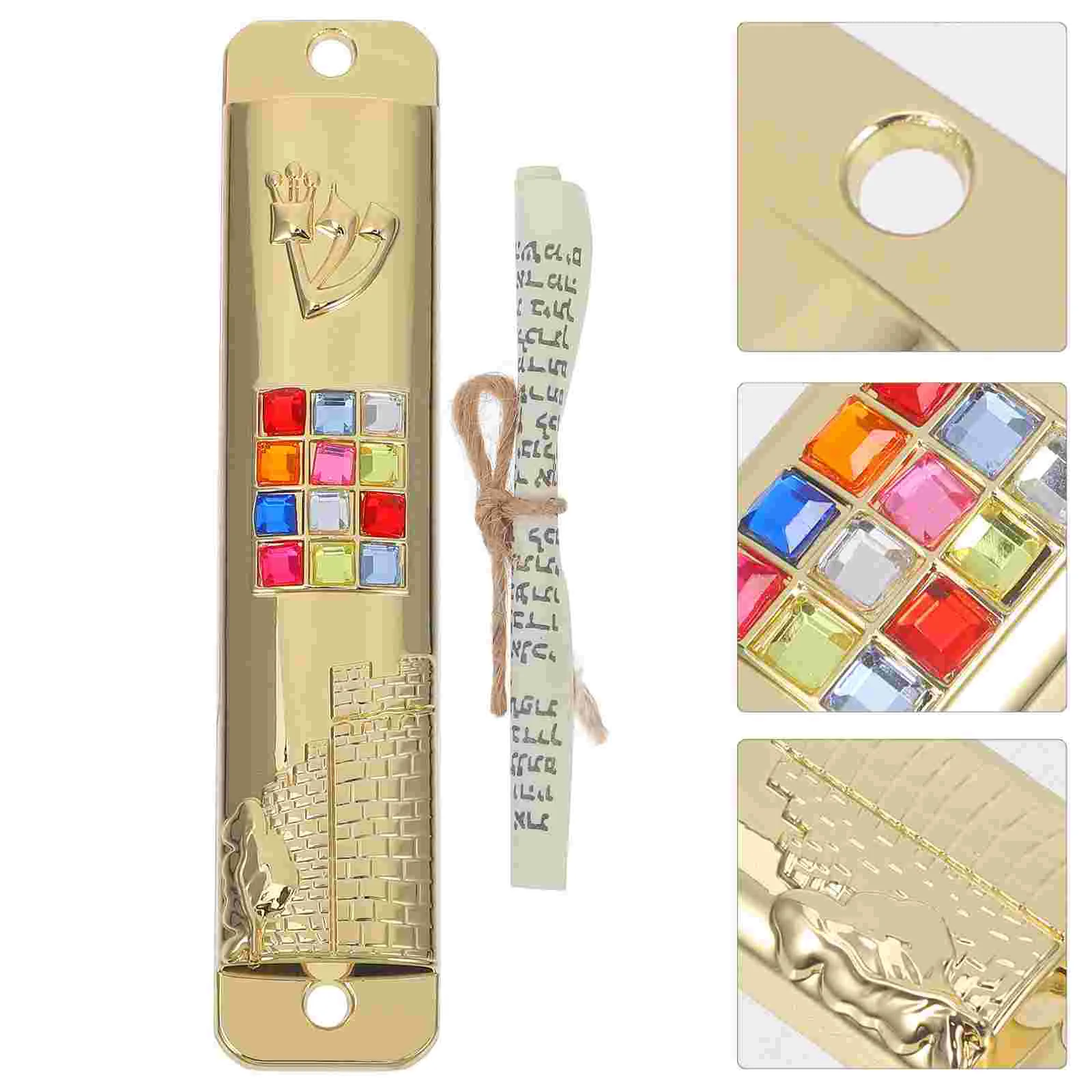 2 Sets Goal Post Hanukkah Mezuzah Jewish Door Scroll Mitzvah Mounted Religious Gifts Decorations