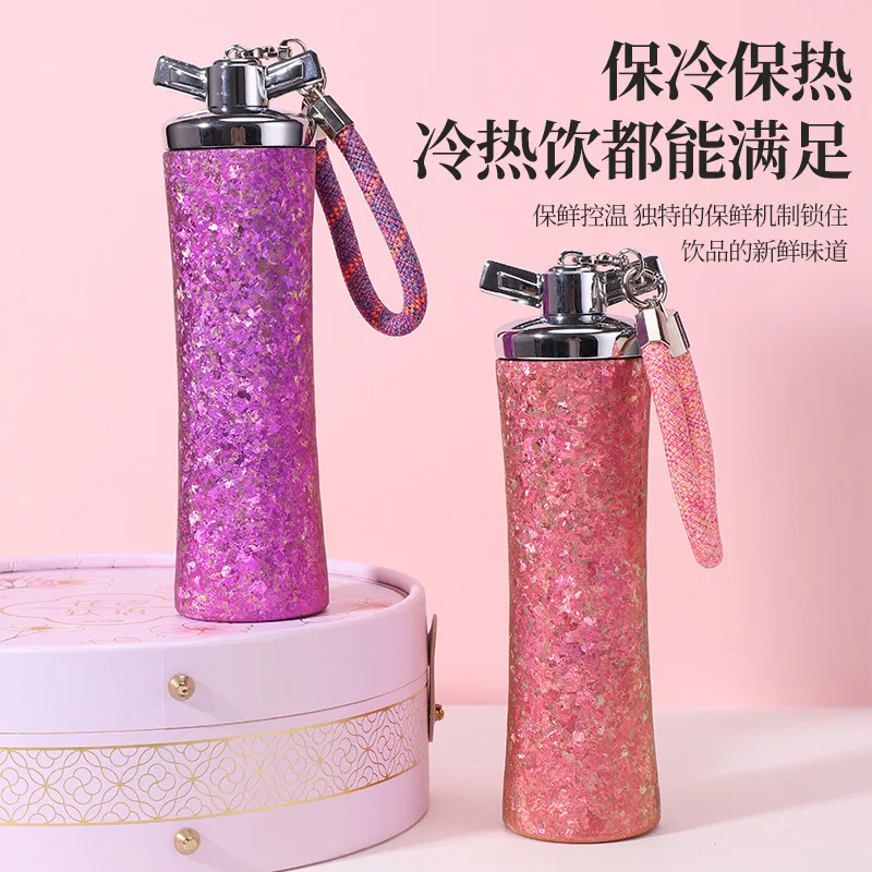 330ml Women's Small Thermal Water Bottle,Double-layer Pure Titanium Vacuum Flask,High-end Business Gift,Drinkware,Thermos Cup