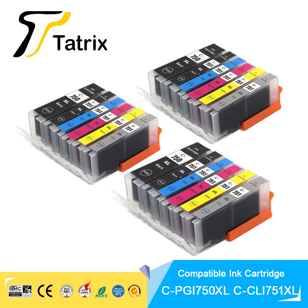 

Tatrix For Canon PGI750 CLI751 Compatible Ink Cartridge pgi750xl cli751xl , For Canon PIXMA MG6370/MG7170/MG7570/IP8770