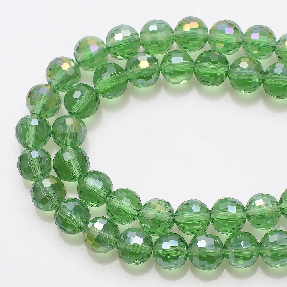 96Facets Round Ball AB Colors 6mm 8mm 10mm 12mm Faceted Crystal Glass Loose Spacer Beads for Jewelry Making DIY Crafts