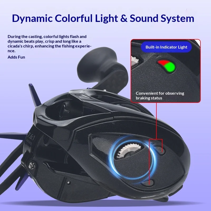 LIZARD Dc Baitcasting Reel Bao Ji Pro Smart Electronic Brake Lightweight High Strength Metal Frame Click Sound Lure Fishing