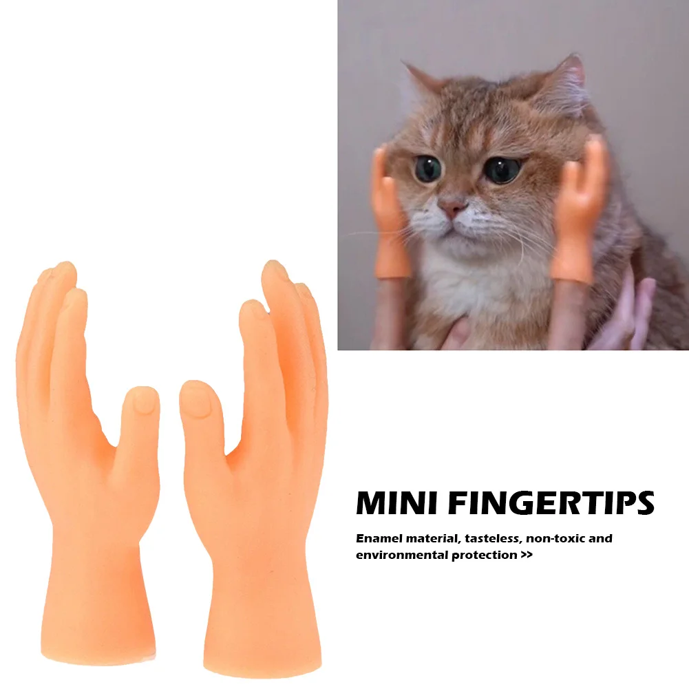 1 Pair Soft Plastic Safety Small Simulation Hands Puppet Pet Interactive Toys