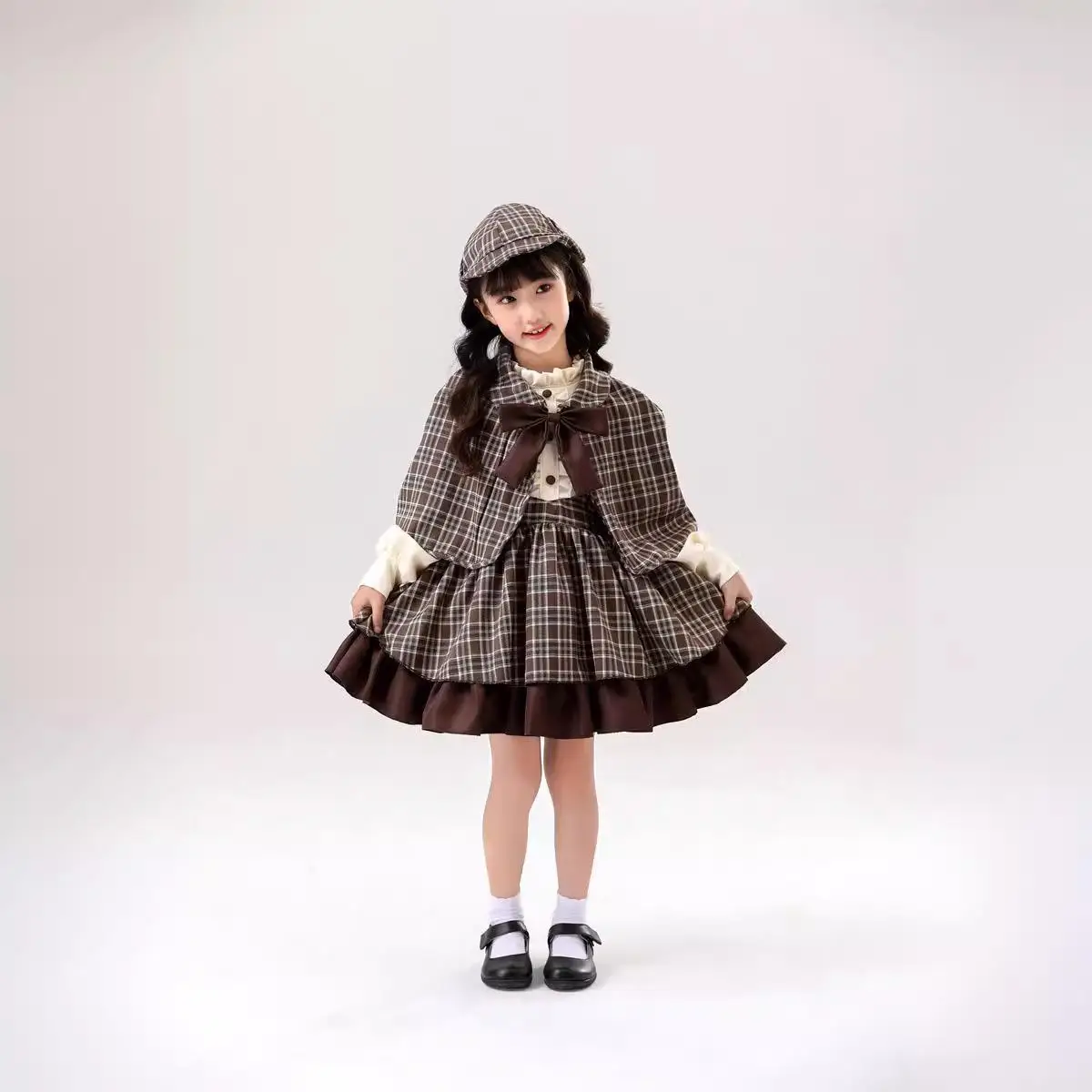 loween erlo Holmes Cosplay Detective Costume Women's Role Performance Outfit Briti Sle Mother-Daughter Matching