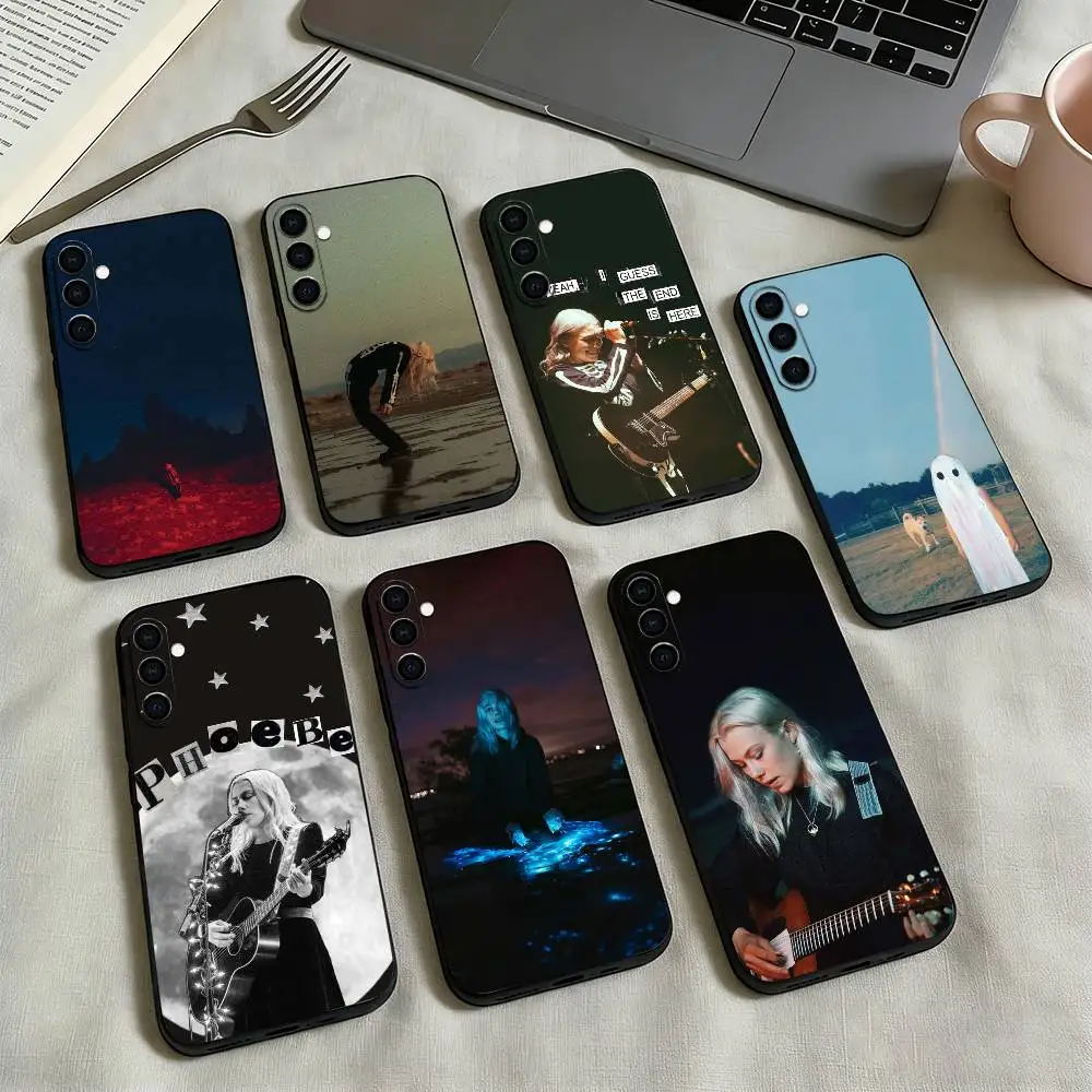 Singer p-Phoebe B-Bridgers Phone Case For Samsung Galaxy A73,A72,A71,A70,A53,A52,A51,Soft Silicone Black Cover