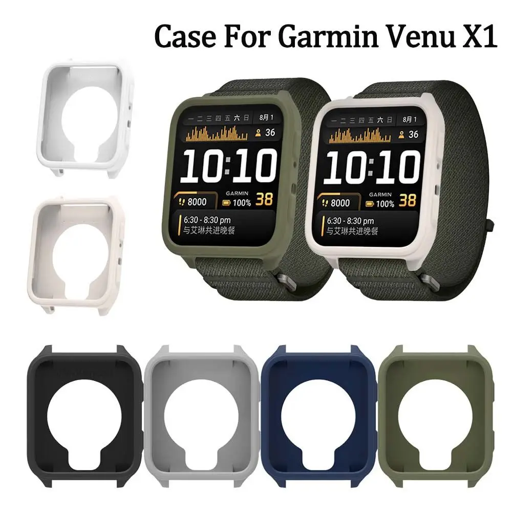Scratch Resistant Silicone Case Shockproof Lightweight Protective Shell Anti-fall Protective Frame for Garmin Venu X1 Sports