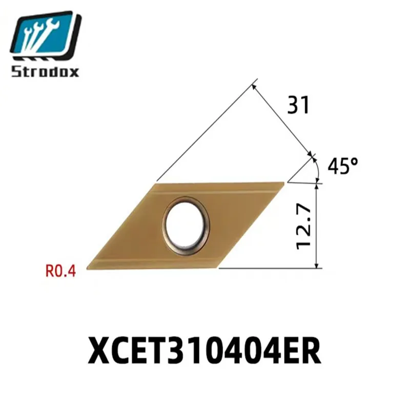 2 قطع XCET 310404/170404 إدراج 45 درجة زاوية لتجهيز الصلب الاستقرار ومقاومة التآكل