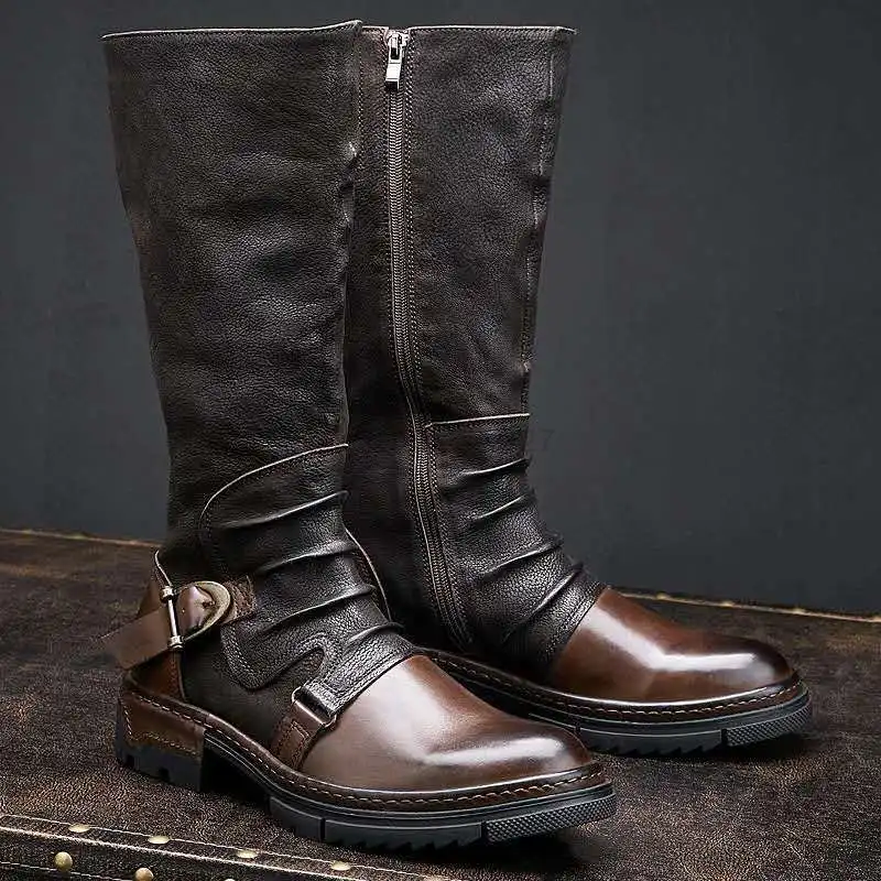 Meskie średniowieczne Retro sztuczne buty ze skóry PU w średnim wieku botki wiktoriańskie renesansowe buty Cosplay