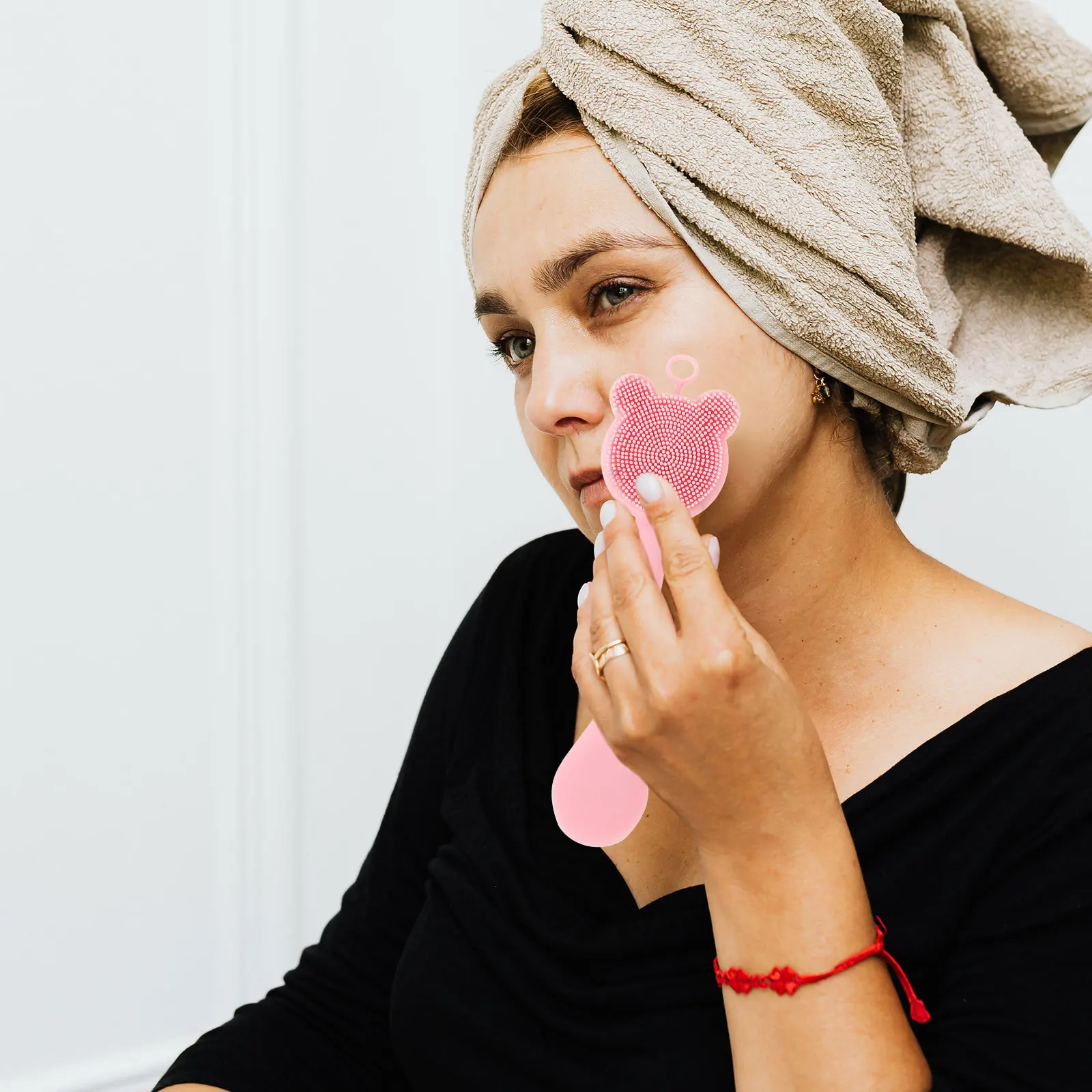 2 stuks siliconen gezichtsmasker applicator dubbelzijdige gezichtsborstel schattig ontwerp gezichtsreiniging scrubber zachte huidreiniger