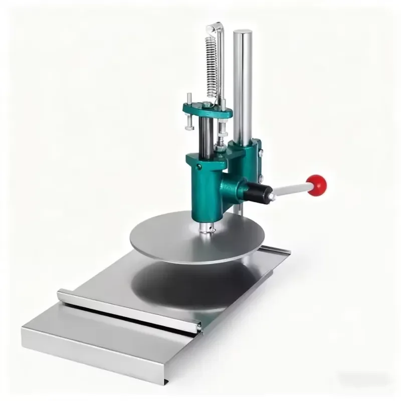 Stainless Steel Manual Pizza Dough Press Machine Commercial Round Tortilla Maker for Indian Roti Chapati Flatbread Kitchen