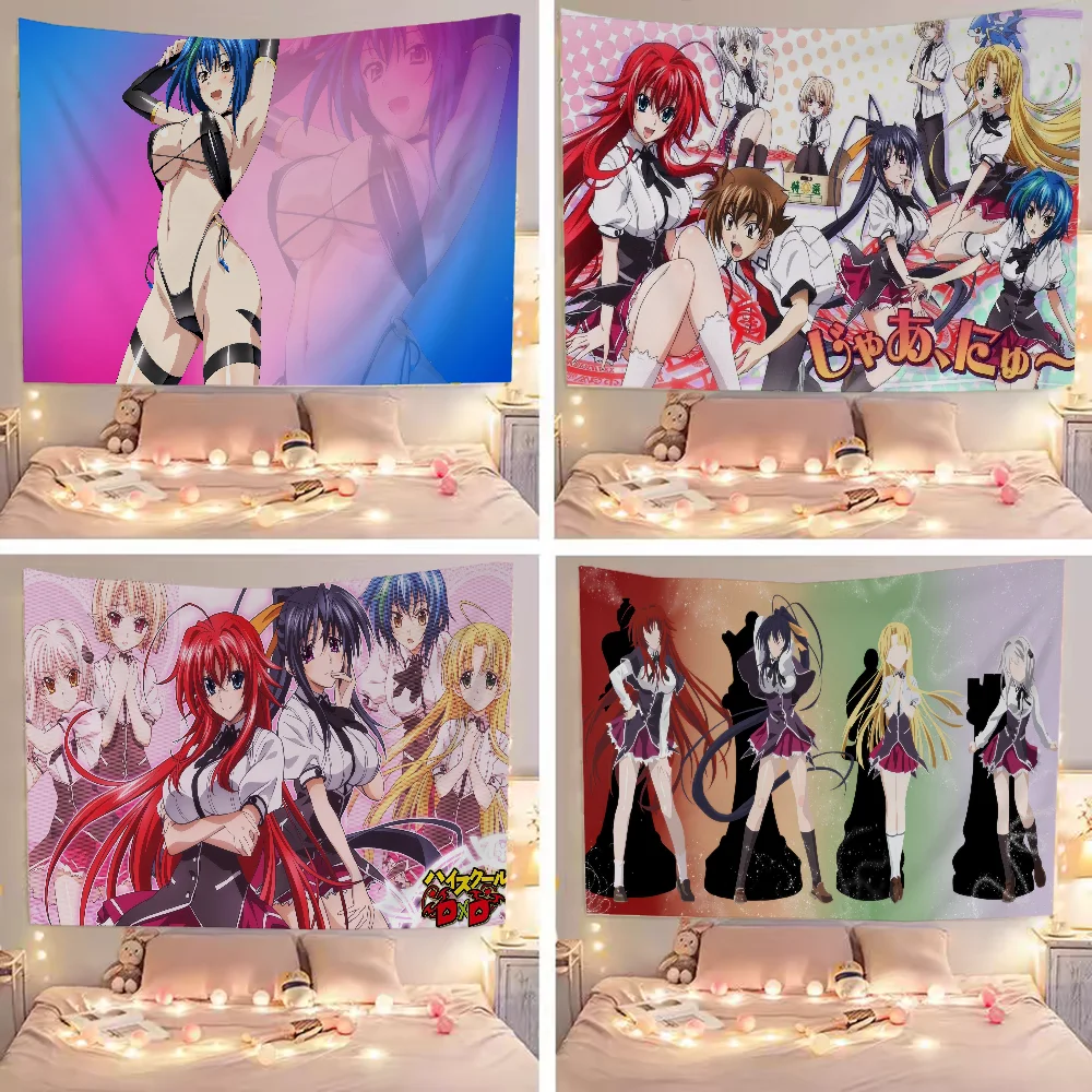 High School DxD Hanging Bohemian Tapestry For Living Room Home Dorm Decor Japanese Tapestry