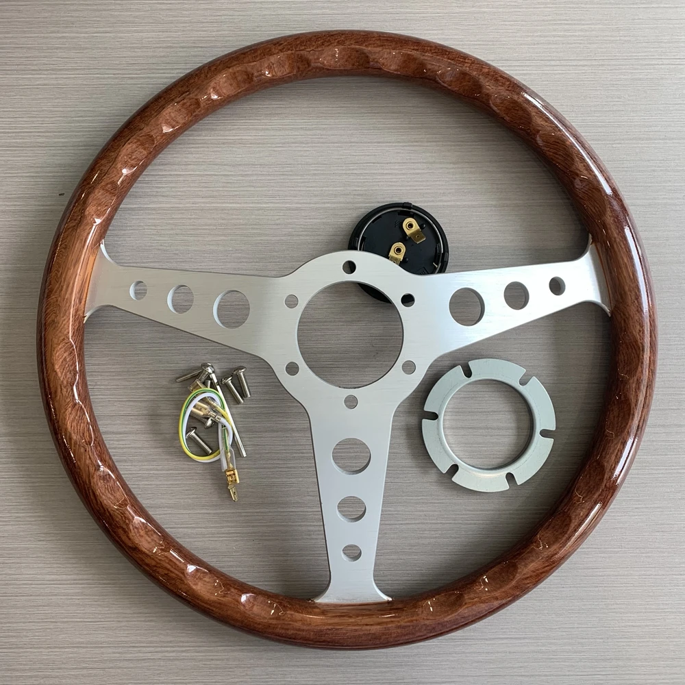 Universal 14Inch Classic MOMO Indy Heritage Steering Wheel Car JDM Racing ABS Wood MOMO Steering Wheel Volantes For VW TOYOTA