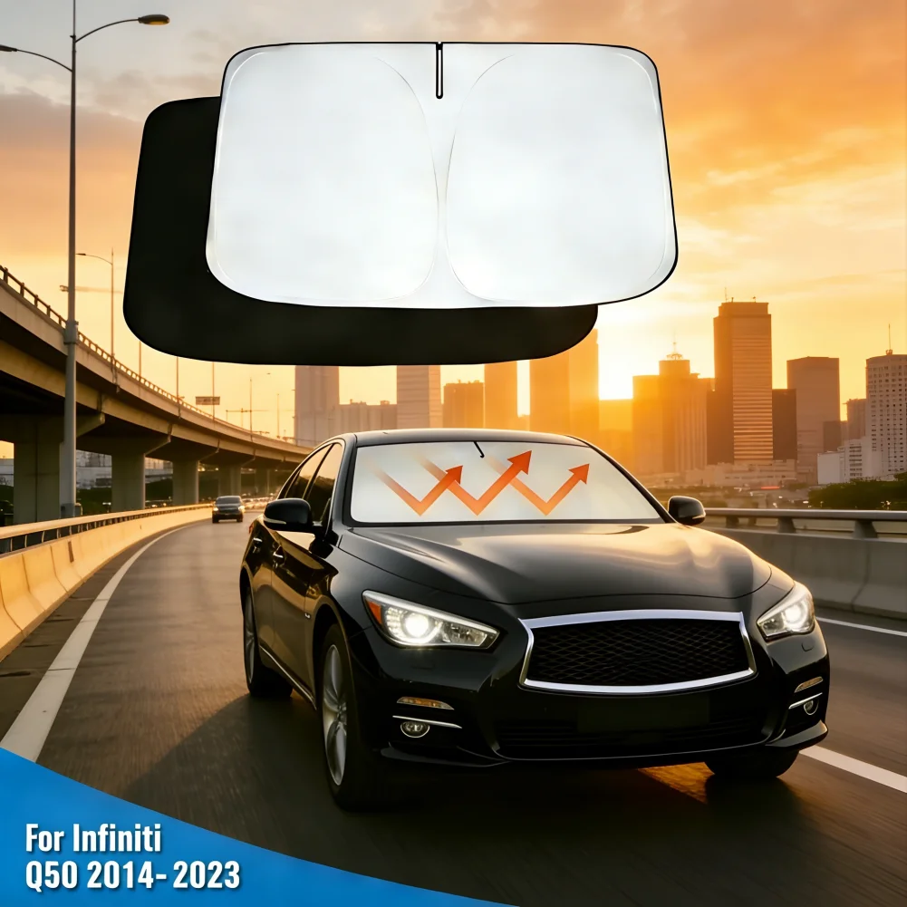 

Windshield Sun Shade Infiniti Q50 2014- 2023 Window Sunshade Sun Visor Protector Foldable Blocks UV Rays Keep