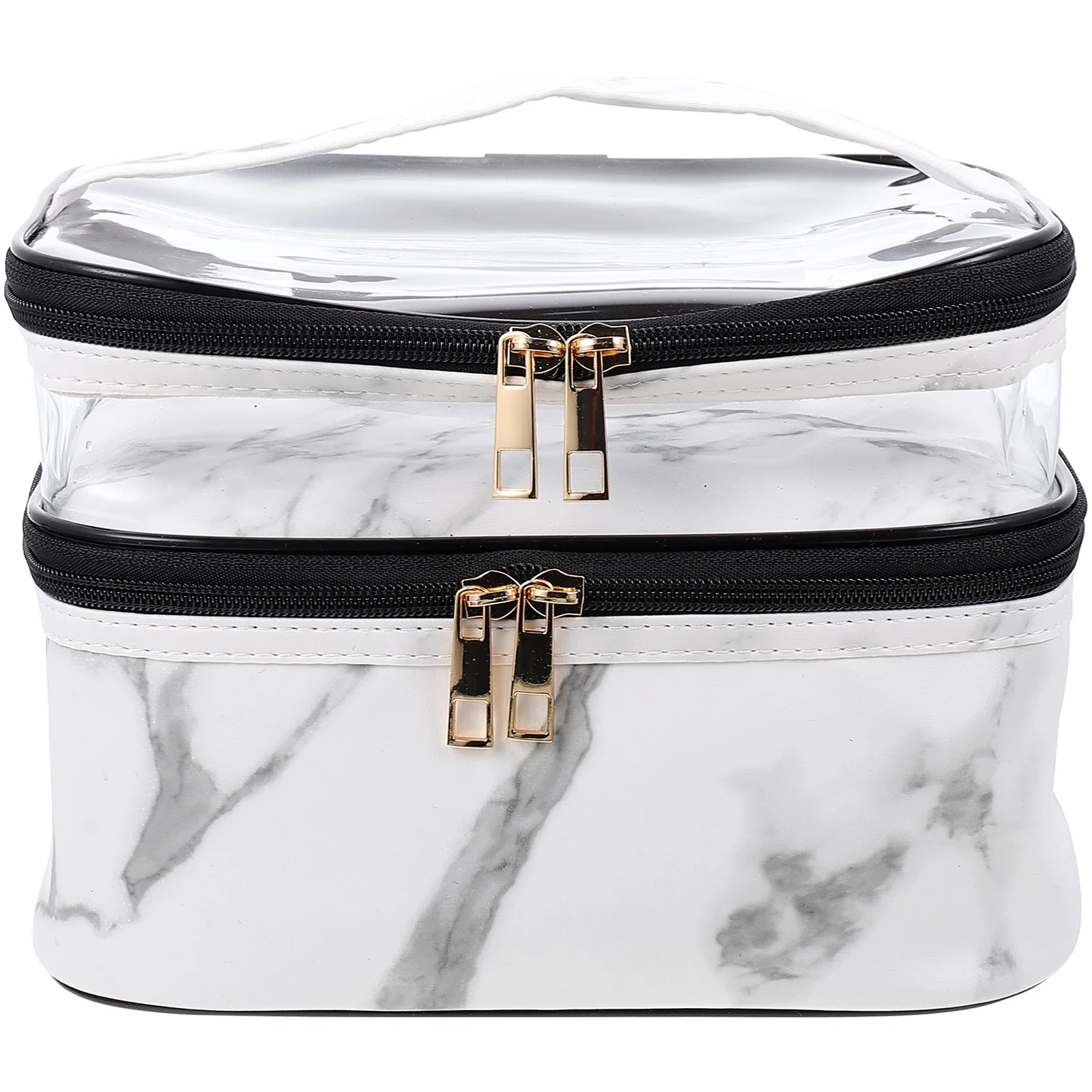 

Marble Print Large Capacity Transparent Makeup Storage Organizer Portable Case for Women Skincare Pouch for Lipstick