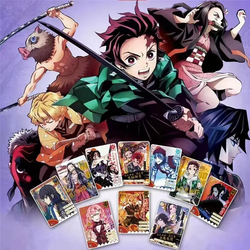 Cartas de Demon Slayer para niños, colección de Anime Tcg Hobby, Kamado Tanjirou, juego de mesa, juguete de batalla, regalo de cumpleaños, nuevo