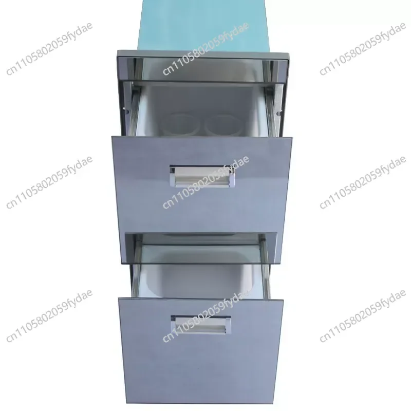 New Kitchen Cabinet Embedded Double-layer Large-capacity Drawer Rice Noodle Box Stainless Steel Frame Rice Box
