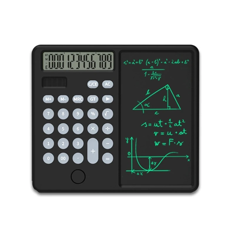 

LCD Calculator Handwriting Board 6In Solar Power & Button Battery Drawing Pad