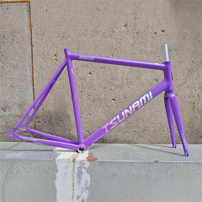 49cm/52cm/55cm/58cm Fixed Gear Bicycle Frame Tsunami Aluminum Frame Single Speed Bicycle Frame Suitable tube diameter 27.2mm