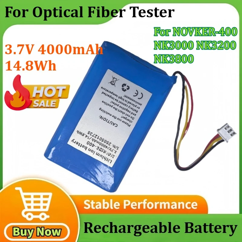 

New 3.7V 4000mAh 14.8Wh for Optical Fiber Tester for NOVKER-400 NK3000 NK3200 NK3800 Built-in Rechargeable Batteries