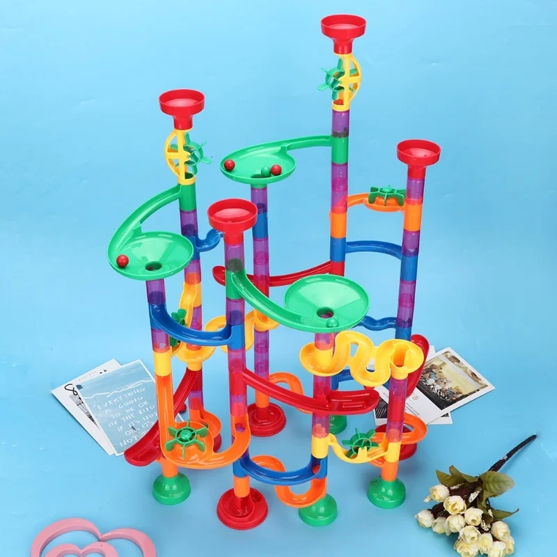 ชุดของเล่นตัวต่อรางลูกบอล DIY 109 ชิ้น ของเล่นเสริมพัฒนาการสำหรับเด็ก ของขวัญ