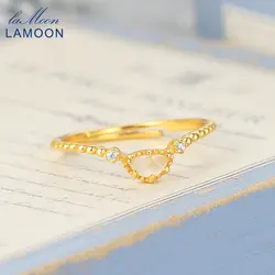 LAMOON anello in argento 925 per donna Totem anello Vintage Bijou pietra preziosa naturale pietra preziosa 14K anelli placcati oro gioielleria raffinata LMRI116