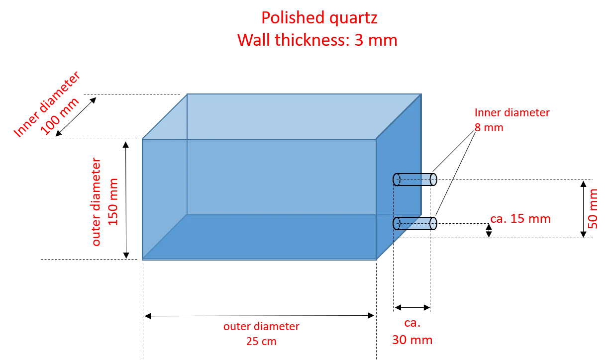 Customize clear quartz water bath as sample