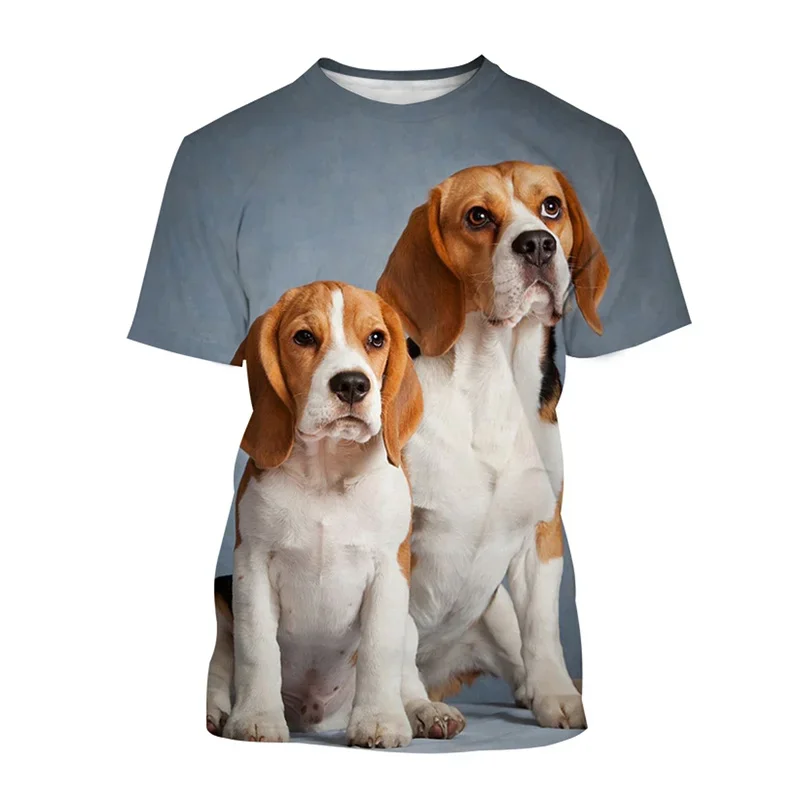 

Animal Beagle Dog 3D Printing T-shirt Men's Summer Casual Short-sleeved Street Tees Oversized Round Neck Comfortable Top T Shirt