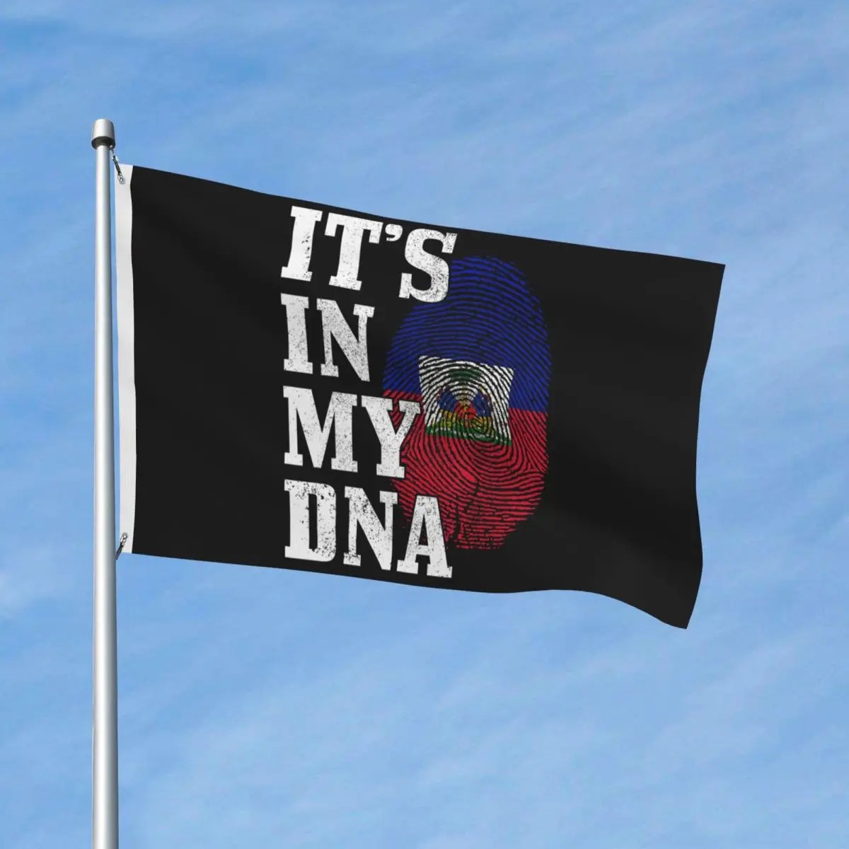 Haiti It'S In My Dna Fingerprint Haitian Flag Flag Quality Hanging Flags 90X150cm Design Banner For Indoor Outdoor Decor