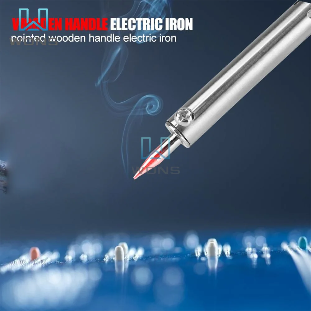 220V 30W/40W/60W/80W/100W Wood Handle Mini Soldering Iron Rework Station Adjustable Temperature Electric Solder Iron