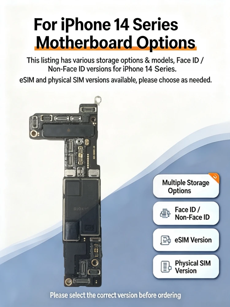 Fully Tested Unlocked Logic Board for iPhone 14 Pro Max 14 Plus Clean iCloud With Or NO Face ID Motherboard Repair Part