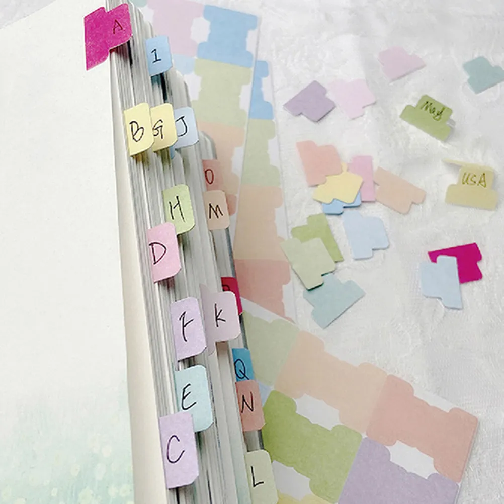

24 Sheets Writable Index Tabs Sticky Page Markers for Books Files Planners Colorful Annotation Supplies Divider Labels