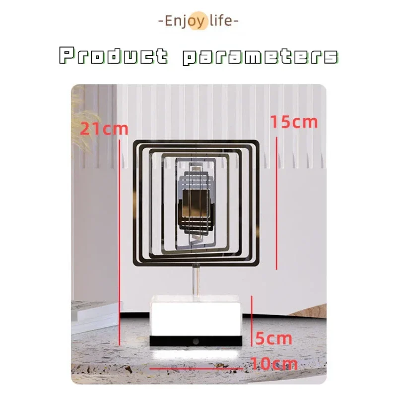 Creative Three-dimensional Rotating Atmosphere Light Bedroom Decoration Ornament USB Charging Table Lamp Holiday Gift