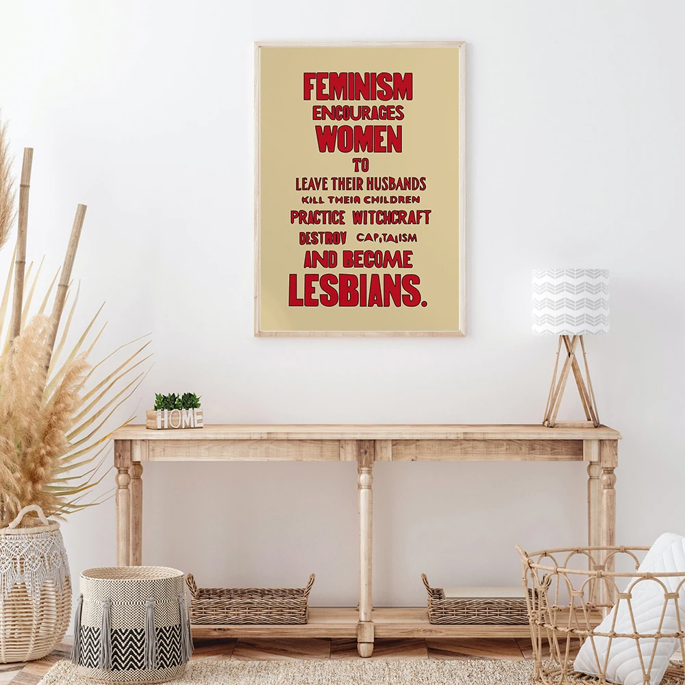 Abstract Feminist Letter Art Wall Posters Print Encourages Women Quote Canvas Painting Feminism Pictures Living Room Home Decor