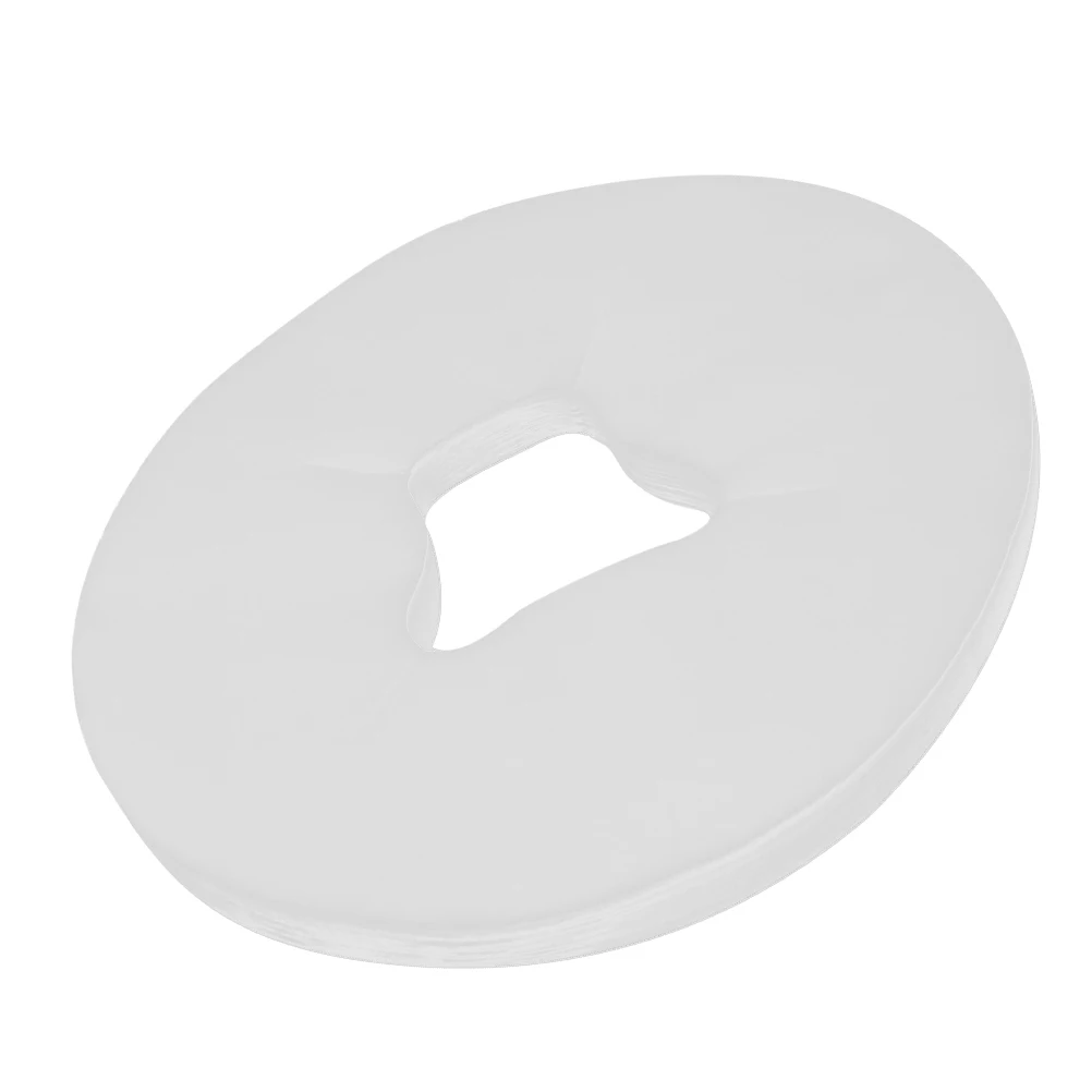 

100 PCS Beauty Massage Pad Table Cover with Face Hole Disposable for Travel Bed