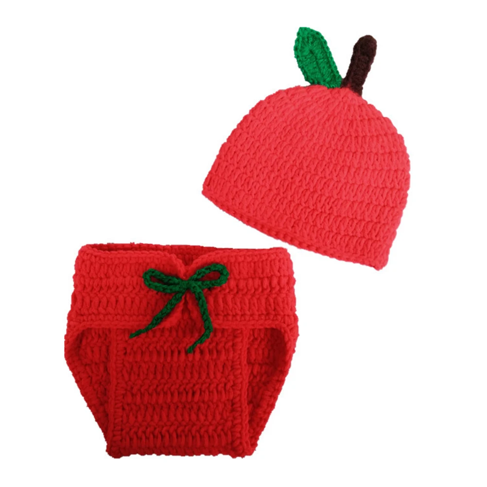 

Baby Photo Props Knit Costume Crochet Clothes for Babies Newborn Photography Outfits Unisex Beanie Underwear Elastic for Baby