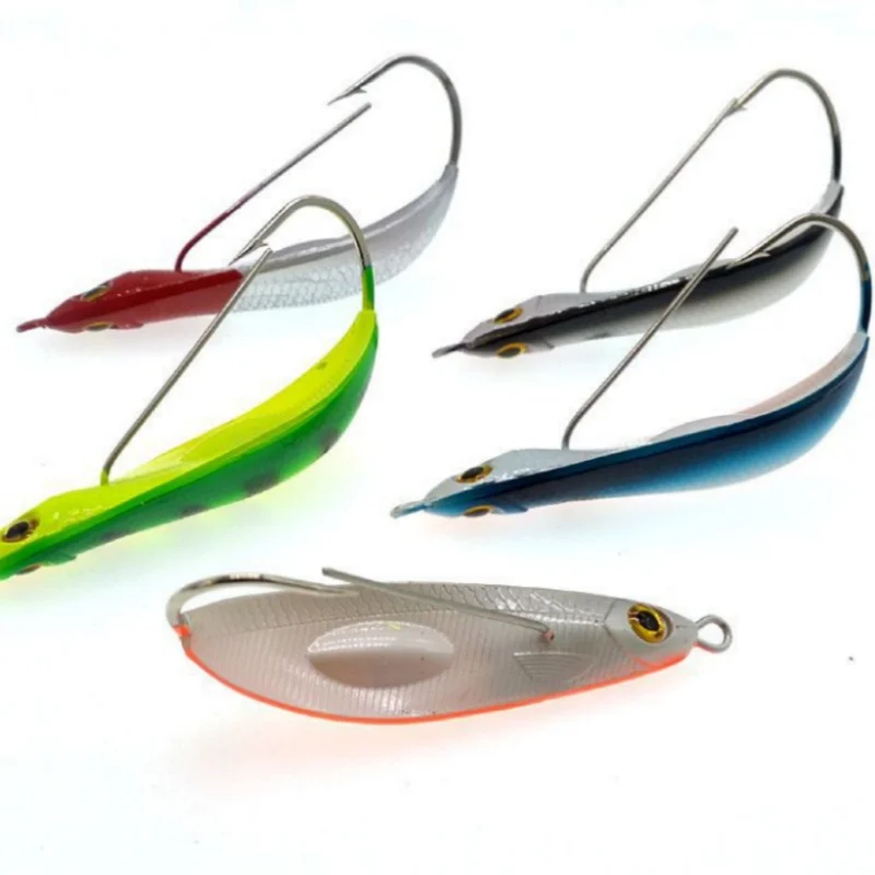 Fishing Lure Spoon Bend Hook Minnow Bait VIB Lures 19.5g 8.5cm Decoys Exaggerate Metal Wire Baits Fish Bite 1 Piece SALE