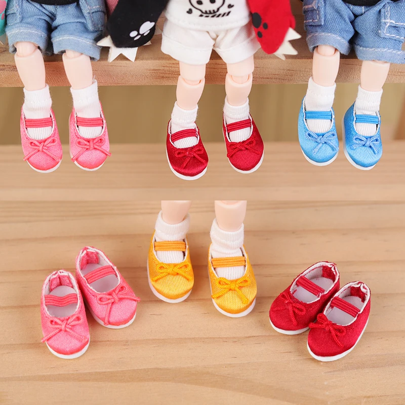 

2Pcs 1:12 OB11 Ballet shoes Shoe Doll Classic Shoes Suit For Ob11 1/12 Bjd Detachable Doll Gsc DOD YMY Doll Accessories