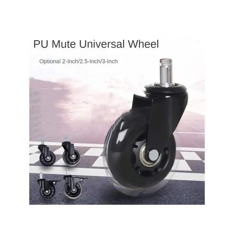 

(5 Packs) 2/2.5/3 Inch Transparent Wheel Brake/Universal 10mm/11mm Pu Office Furniture Chair Caster