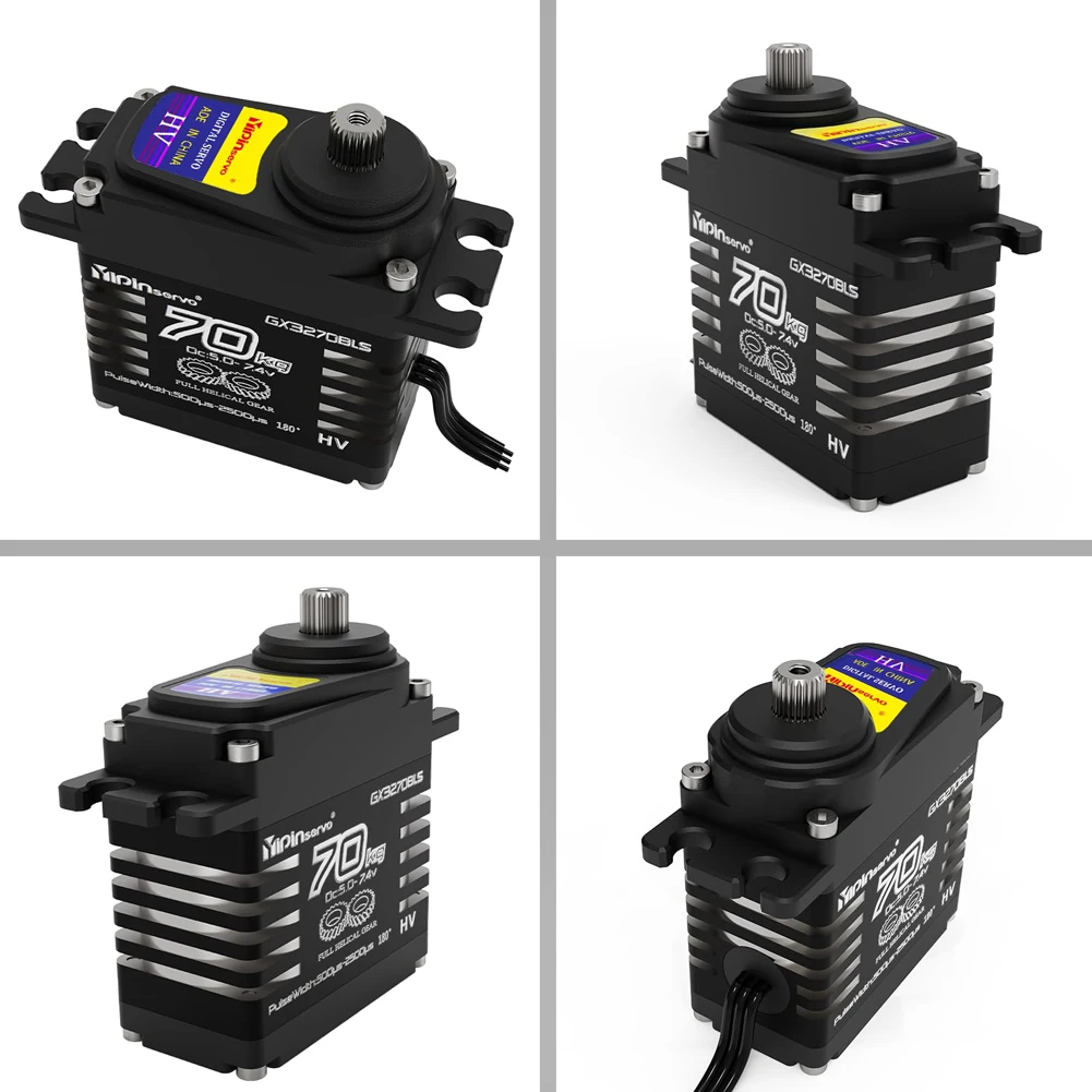 Servos sans balais de 70KG, servos à couple élevé, servos de direction à engrenages métalliques pour camion RC 1/8 1/10 1/12, voiture, bateau sur chenilles, Robot