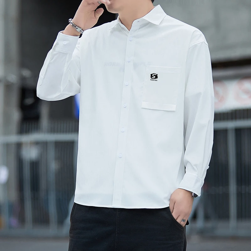 White shirt for men casual comfortable shirt for men sign "S" shirt