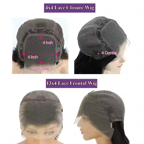 Straight Short Bob Wig Human Hair 13x4 Transparent Lace Front Wigs 200 Density Natural Black Bone Straight Short Human Hair Wigs - Image 6