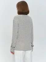 Bornladies Autumn New Fashion Women Cotton Striped Long Sleeve T Shirt Office Casual Simple Round Neck Pullover Tops & Tees - Image 5