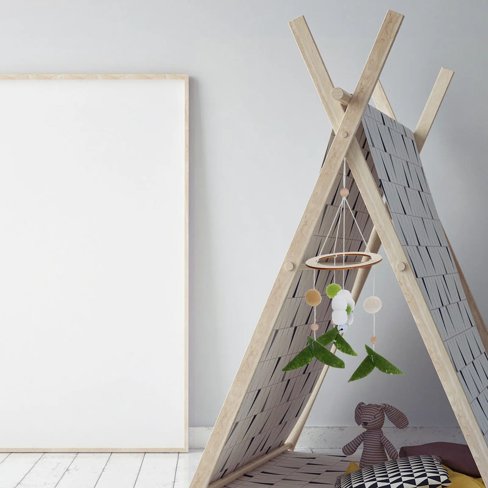 

Woven Flower Wind Chime Baby Crib Hanging Nursery Decor Nordic Style Bedroom Pendant Colorful Bedside Ornament