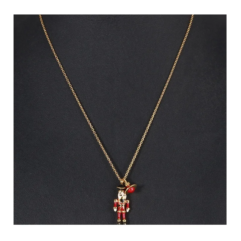 

Accessories Creative Personality Enamel Color Glaze Three-dimensional Nutcracker Soldier Planet Pendant Necklace
