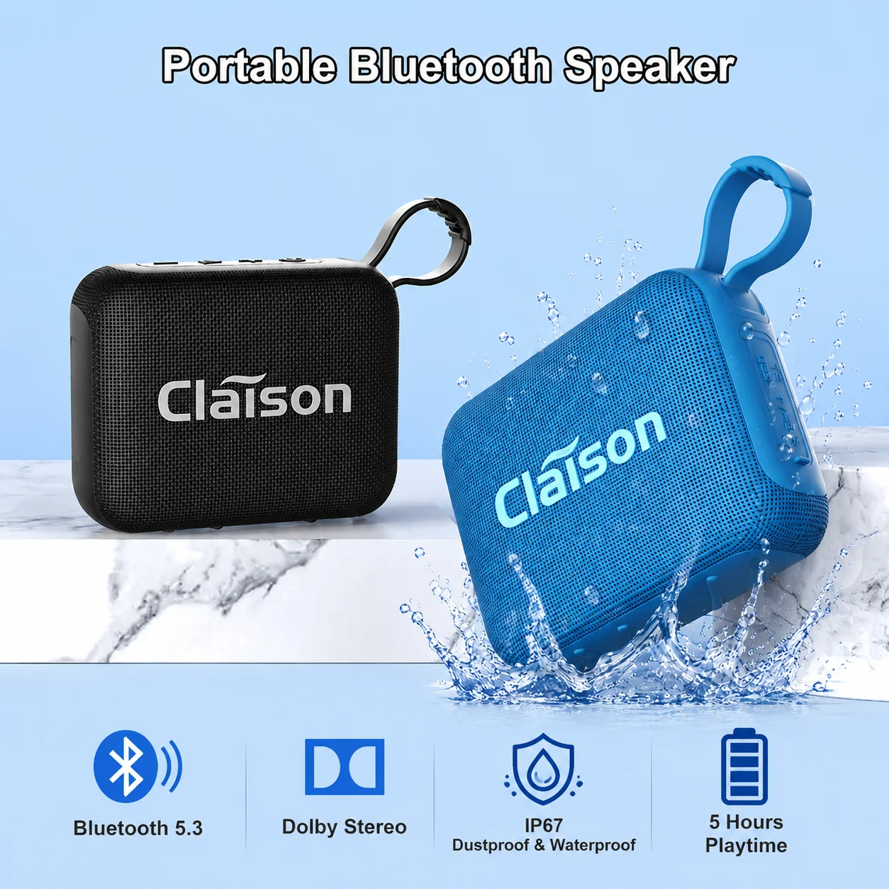 

T56 5W Powerful Bluetooth Speaker HiFi Stereo Sound Portable Speakers with FM Radio IP67 Outdoor Waterfall Wireless Sound Box
